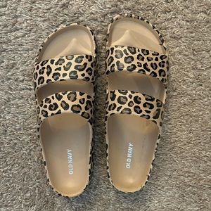 old navy cheetah rubber slides